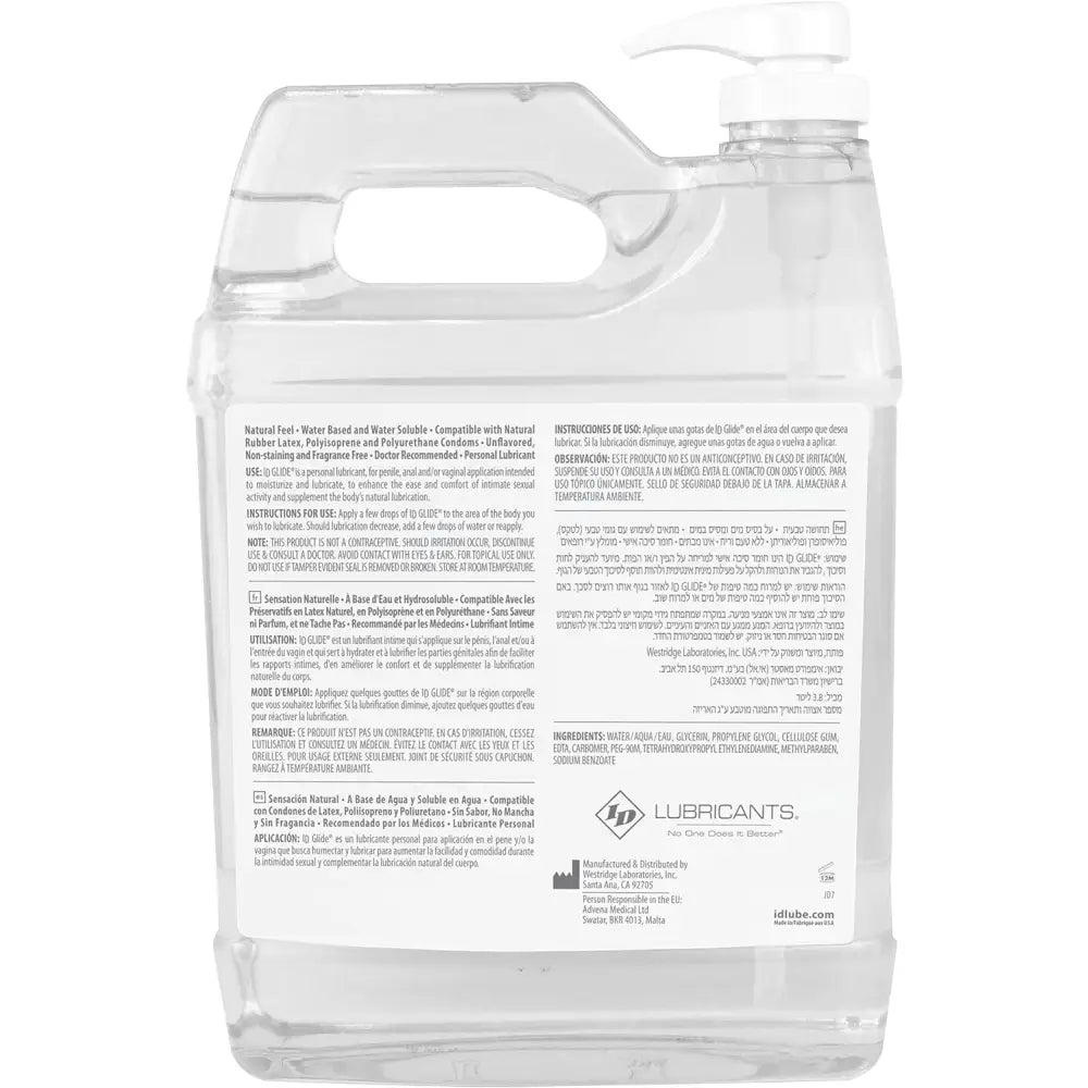 Id Glide Lubricant Water-based Lube 3800ml - 1 Gallon - Save 20% - Id Water-based - Sale United Kingdom Stoke-on-trent