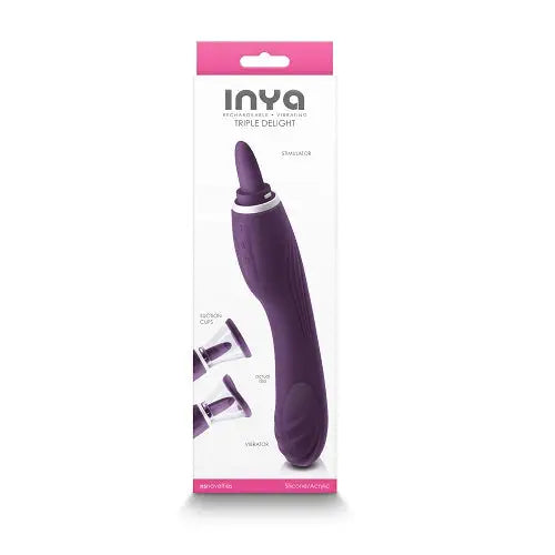 Inya Triple Delight Purple - Clitoral Vibrators - Save 15% - Fast Shipping - Vibrator United Kingdom Stoke-on-trent