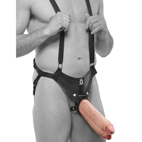 King Cock 11 Inch Flesh Two Cocks one Hole Hollow Strapon - Save 20% - one Strapon - Fast - Dildo United Kingdom Stoke-on-trent