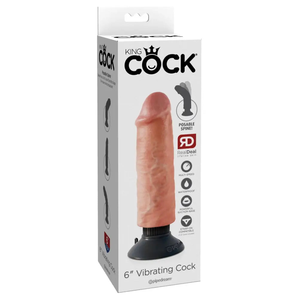 King Cock 6inch Vibrating - Light - Save 25% - 6inch - Fast Shipping - Dildo United Kingdom Stoke-on-trent