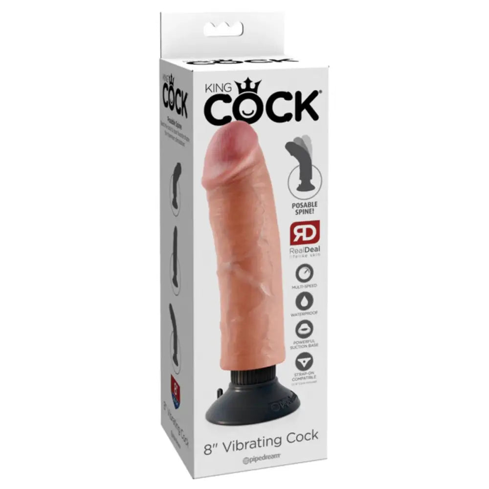 King Cock 8inch Vibrating - Light - Save 25% - 8inch - Fast Shipping - Dildo United Kingdom Stoke-on-trent