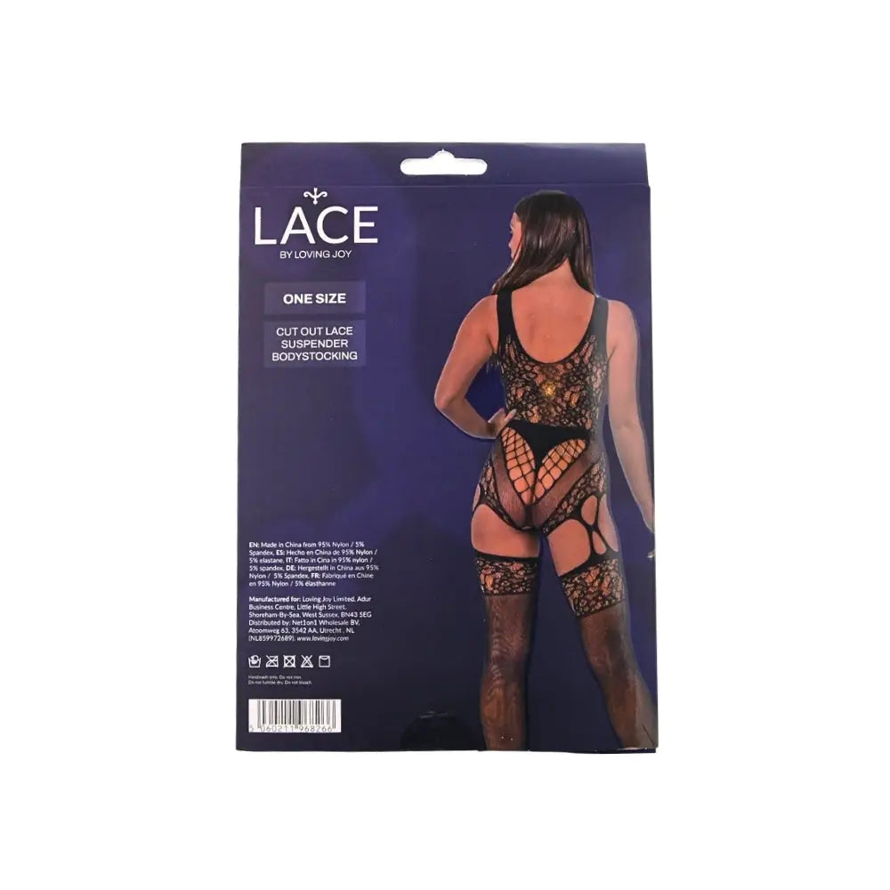 Lace by Lj Cut out Suspender Bodystocking Black - Save 20% - Sale United Kingdom Stoke-on-trent