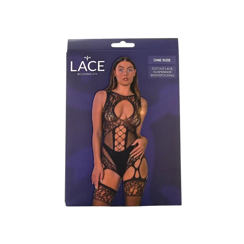 Lace by Lj Cut out Suspender Bodystocking Black - Save 20% - Sale United Kingdom Stoke-on-trent