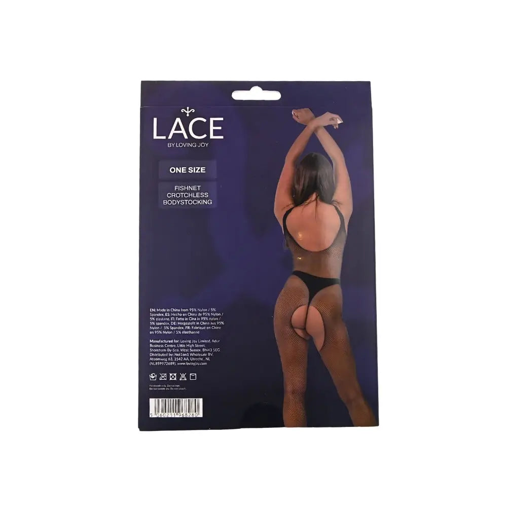 Lace by Lj Fishnet Crotchless Bodystocking Black - Save 10% - Sale United Kingdom Stoke-on-trent