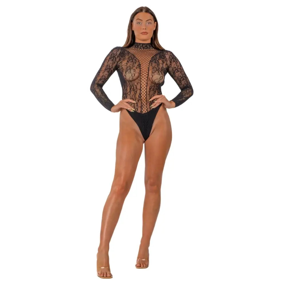 Lace by Lj High Neck Bodysuit Black - Save 20% - Sale United Kingdom Stoke-on-trent