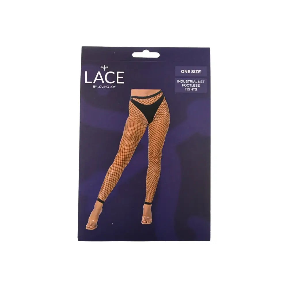 Lace by Lj one Size Industrial Net Footless Tights Black - Sexy Lingerie United Kingdom Stoke-on-trent