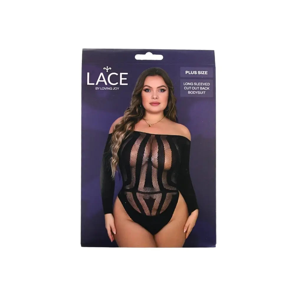 Lace by Lj Plus Size Long Sleeved Cut out Back Bodysuit - Save 15% - Sale United Kingdom Stoke-on-trent