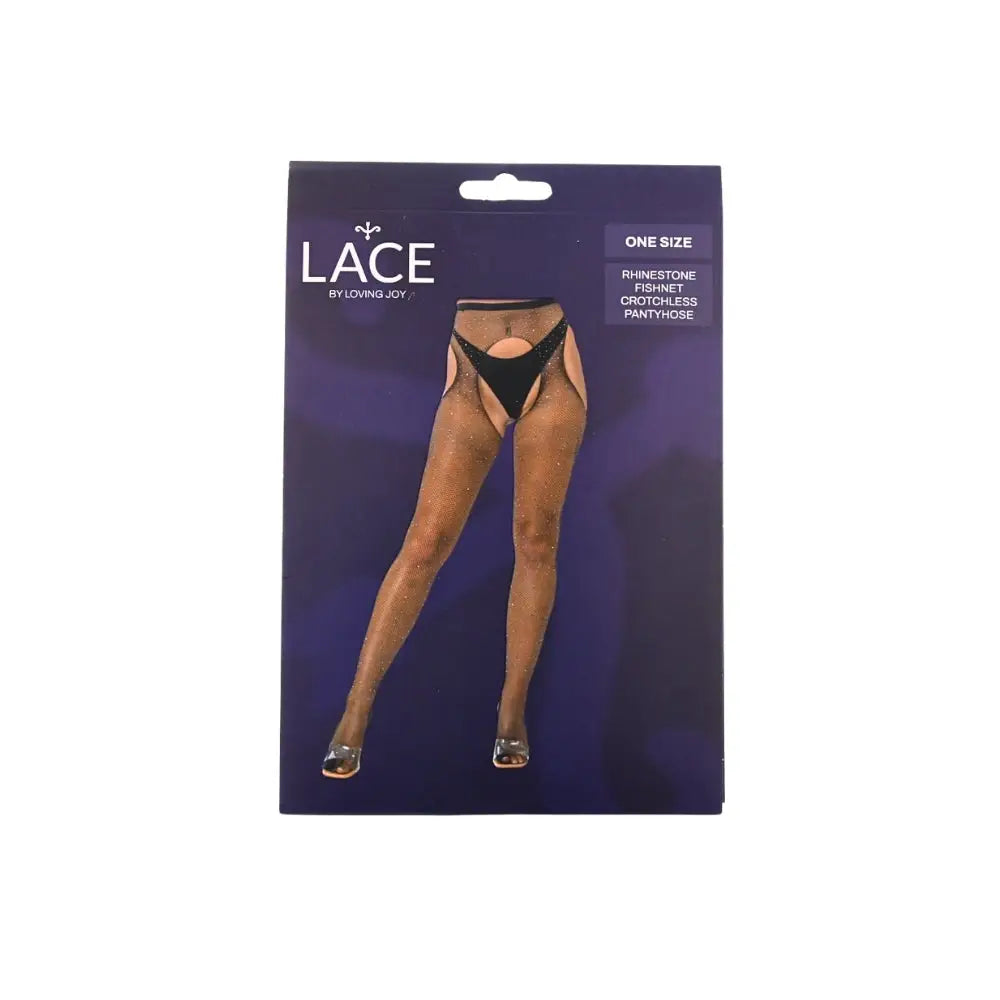 Lace by Lj Rhinestone Fishnet Crotchless Pantyhose Black - Save 20% - Sale United Kingdom Stoke-on-trent