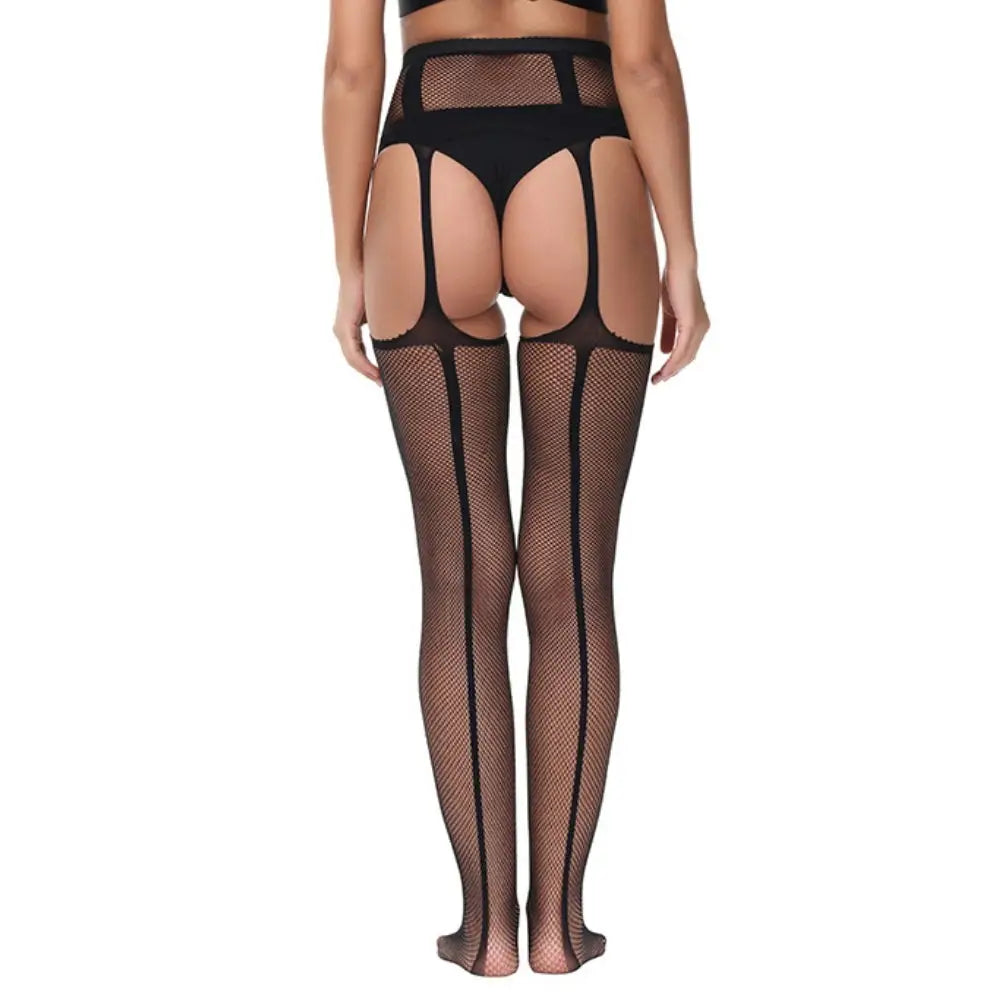Lace by Lj Up Suspender Tights Black - Sexy Lingerie United Kingdom Stoke-on-trent