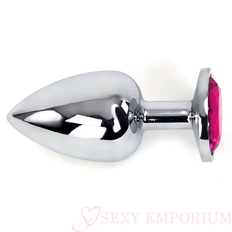 Large Jewelled Steel Butt Plug - Pink - Save 15% - Fast Shipping - Sale United Kingdom Stoke-on-trent