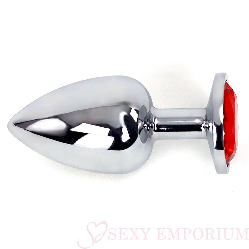 Large Jewelled Steel Butt Plug - Red - Save 15% - Fast Shipping - Sale United Kingdom Stoke-on-trent