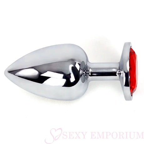 Large Jewelled Steel Butt Plug - Red - Save 15% - Fast Shipping - Sale United Kingdom Stoke-on-trent
