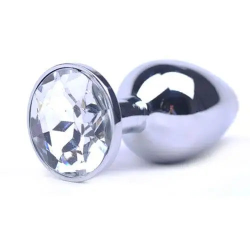 Large Metal Anal Plug with Clear Crystal - Save 15% - with - Fast Shipping - Sale United Kingdom Stoke-on-trent