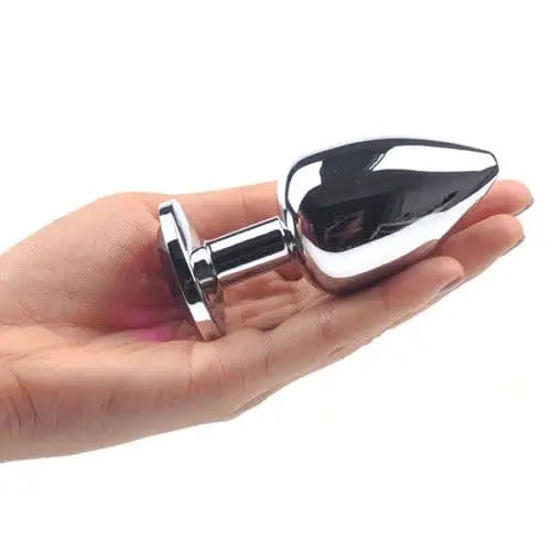 Large Metal Anal Plug with Clear Crystal - Save 15% - with - Fast Shipping - Sale United Kingdom Stoke-on-trent
