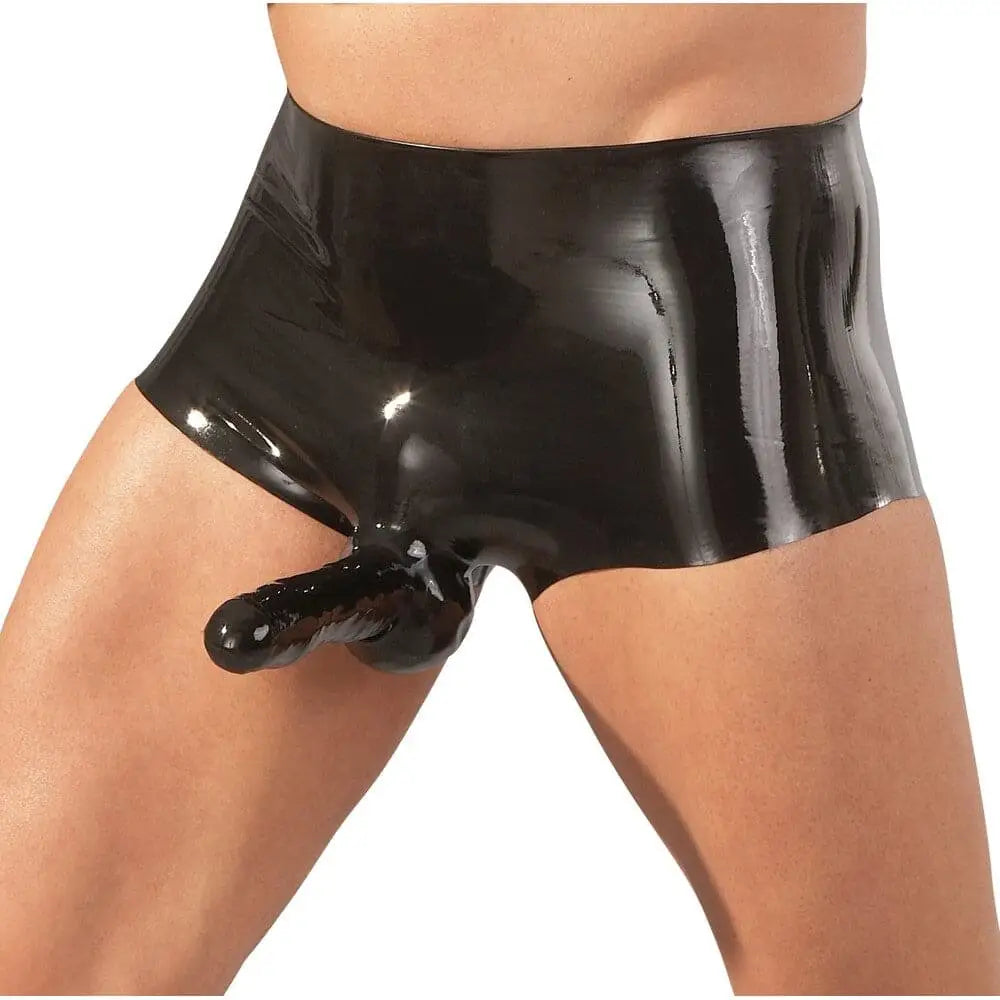 Latex Boxers with Penis Sleeve Black - with - Fast Shipping - Sale United Kingdom Stoke-on-trent