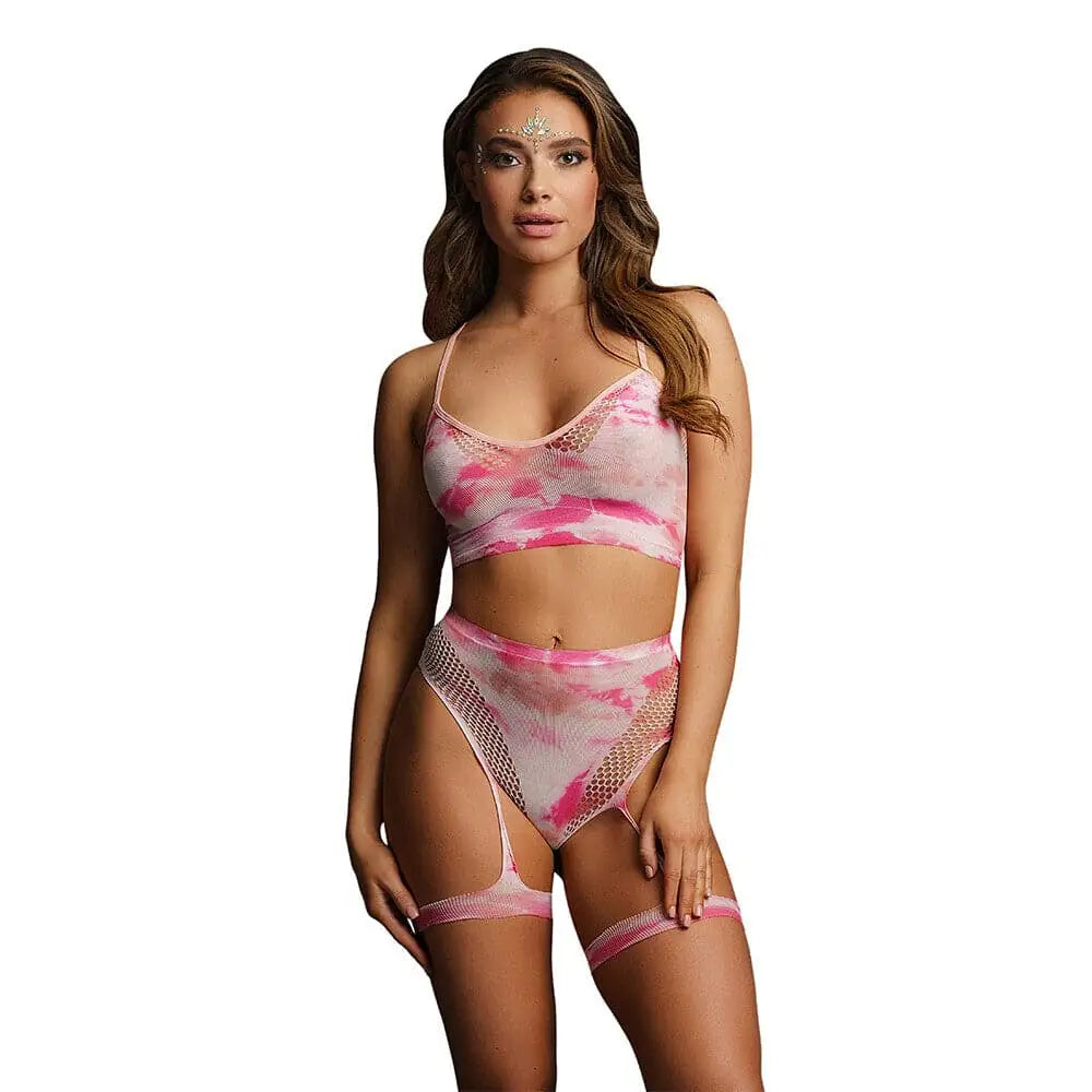 Le Desir Bliss Tie Dye 2 Piece Set with Garters Uk 6 to 14 - Save 15% - with Uk - Sale United Kingdom Stoke-on-trent