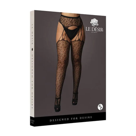 Le Desir Suspender Leopard Pantyhose Black Uk 14 to 20 - Save 15% - Uk - Fast Shipping - Sale United Kingdom Stoke-on-trent