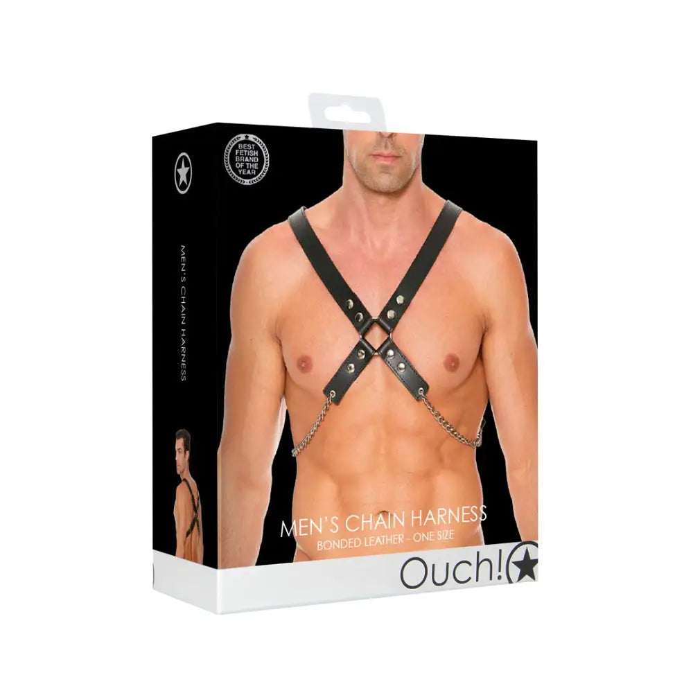Leather Chain Harness one Size - one - Fast Shipping - Bondage & Fetish United Kingdom Stoke-on-trent