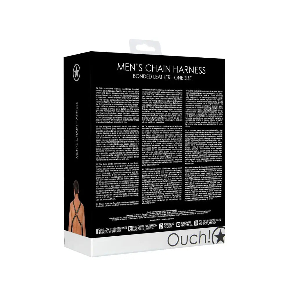 Leather Chain Harness one Size - one - Fast Shipping - Bondage & Fetish United Kingdom Stoke-on-trent