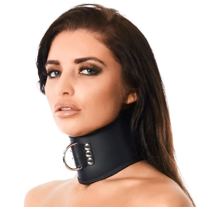 Leather Collar with Padlock - with - Fast Shipping - Sale United Kingdom Stoke-on-trent