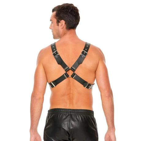 Leather Harness with Large Buckle one Size - one - Fast Shipping - Bondage & Fetish United Kingdom Stoke-on-trent