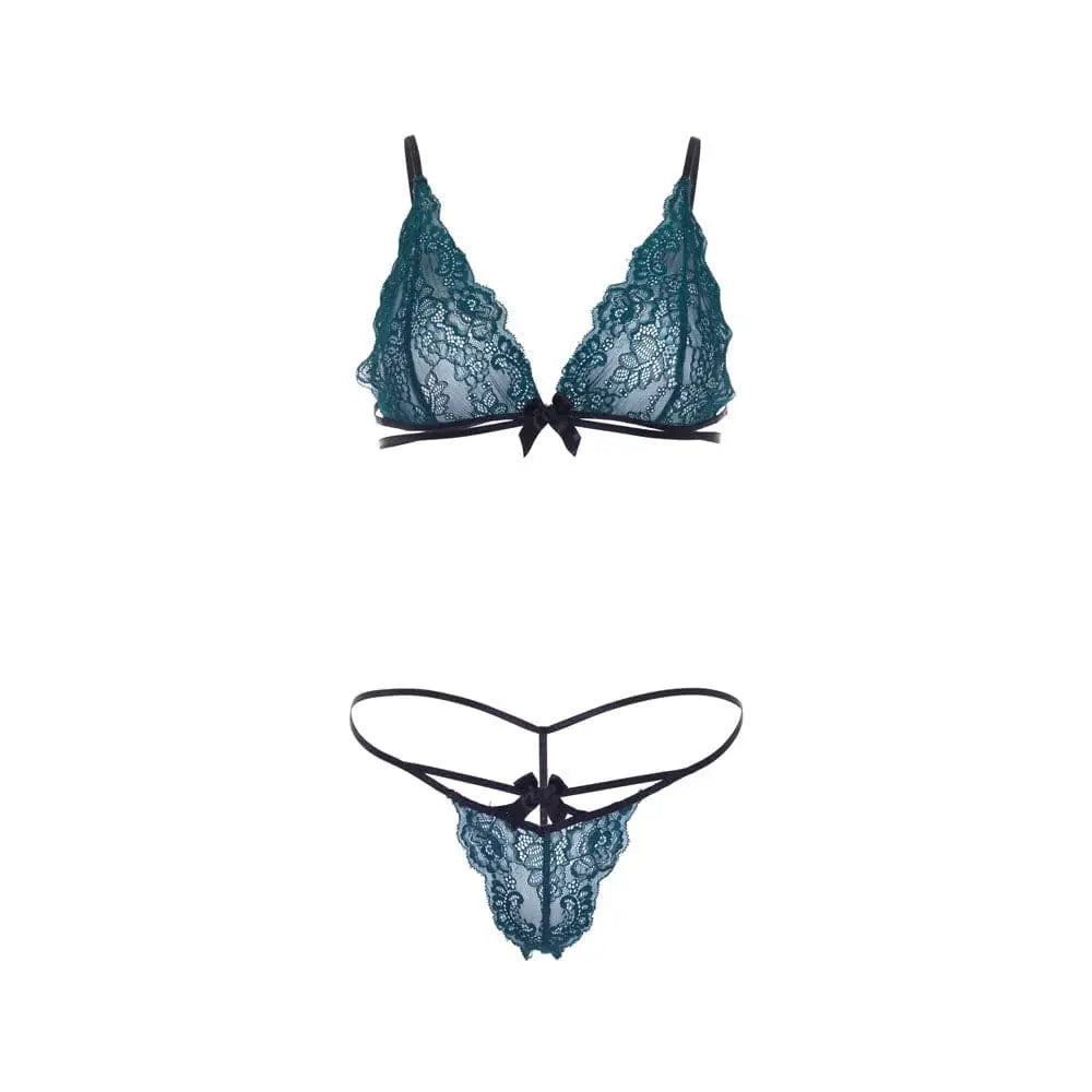 Leg Avenue Teal Lace Bralette and Matching String Panty - and - Fast - Sale United Kingdom Stoke-on-trent