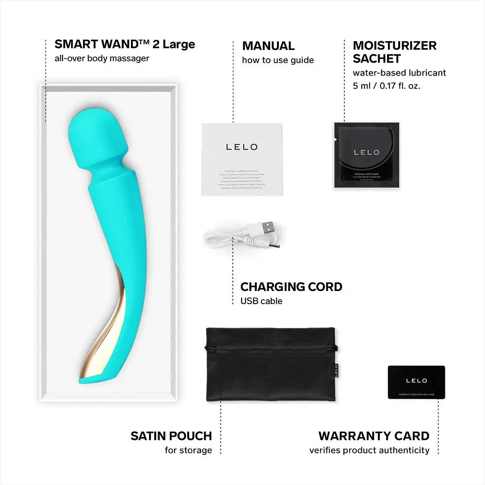 Lelo Smart Wand 2 Large Aqua - Lelo - Fast Shipping - Vibrator United Kingdom Stoke-on-trent