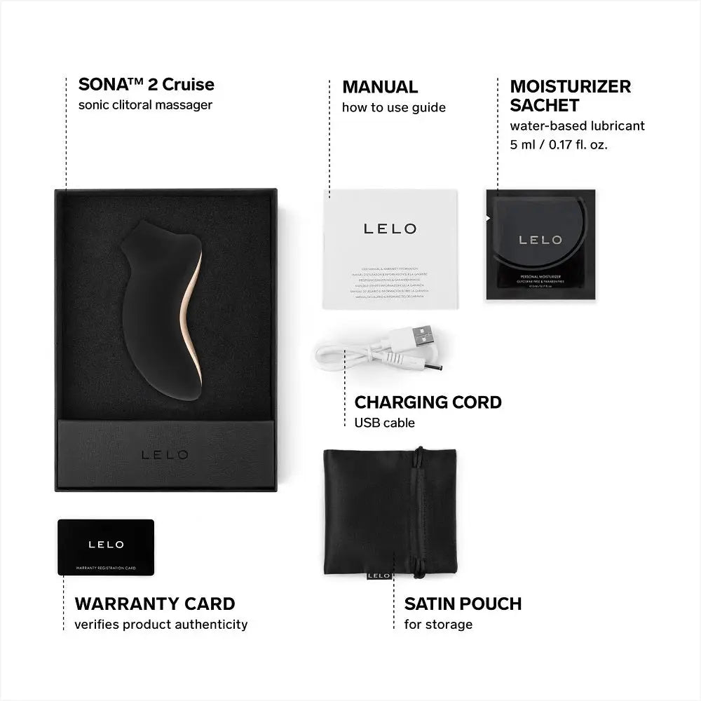 Lelo Sona 2 Cruise Clitoral Massager Black - Lelo Sona - Fast Shipping - Vibrator United Kingdom Stoke-on-trent