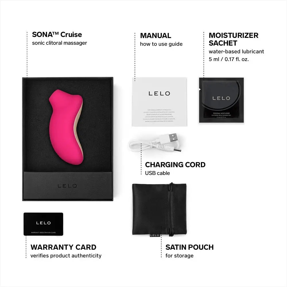 Lelo Sona Cruise Clitoral Massager Cerise - Lelo Sona - Fast Shipping - Vibrator United Kingdom Stoke-on-trent