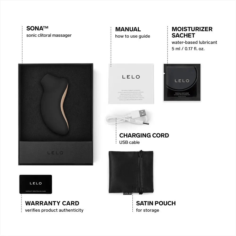 Lelo Sona Sonic Clitoral Massager - Black - Lelo Sona - Fast Shipping - Vibrator United Kingdom Stoke-on-trent