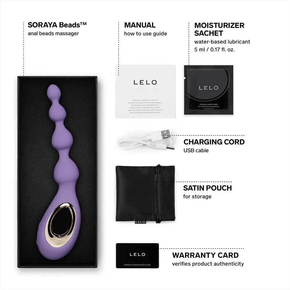 Lelo Soraya Anal Beads Violet Dusk - Lelo - Fast Shipping - Vibrator United Kingdom Stoke-on-trent