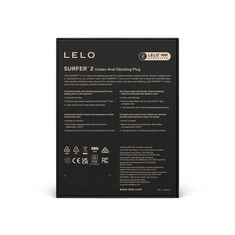 Lelo Surfer 2 Unisex Anal Vibrating Plug Cyber Purple - Save 20% - Dildos United Kingdom Stoke-on-trent