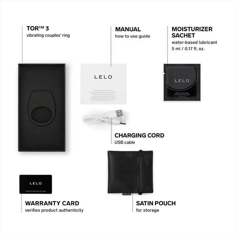 Lelo Tor 3 App Controlled Cock Ring Black - Lelo - Fast Shipping - United Kingdom Stoke-on-trent