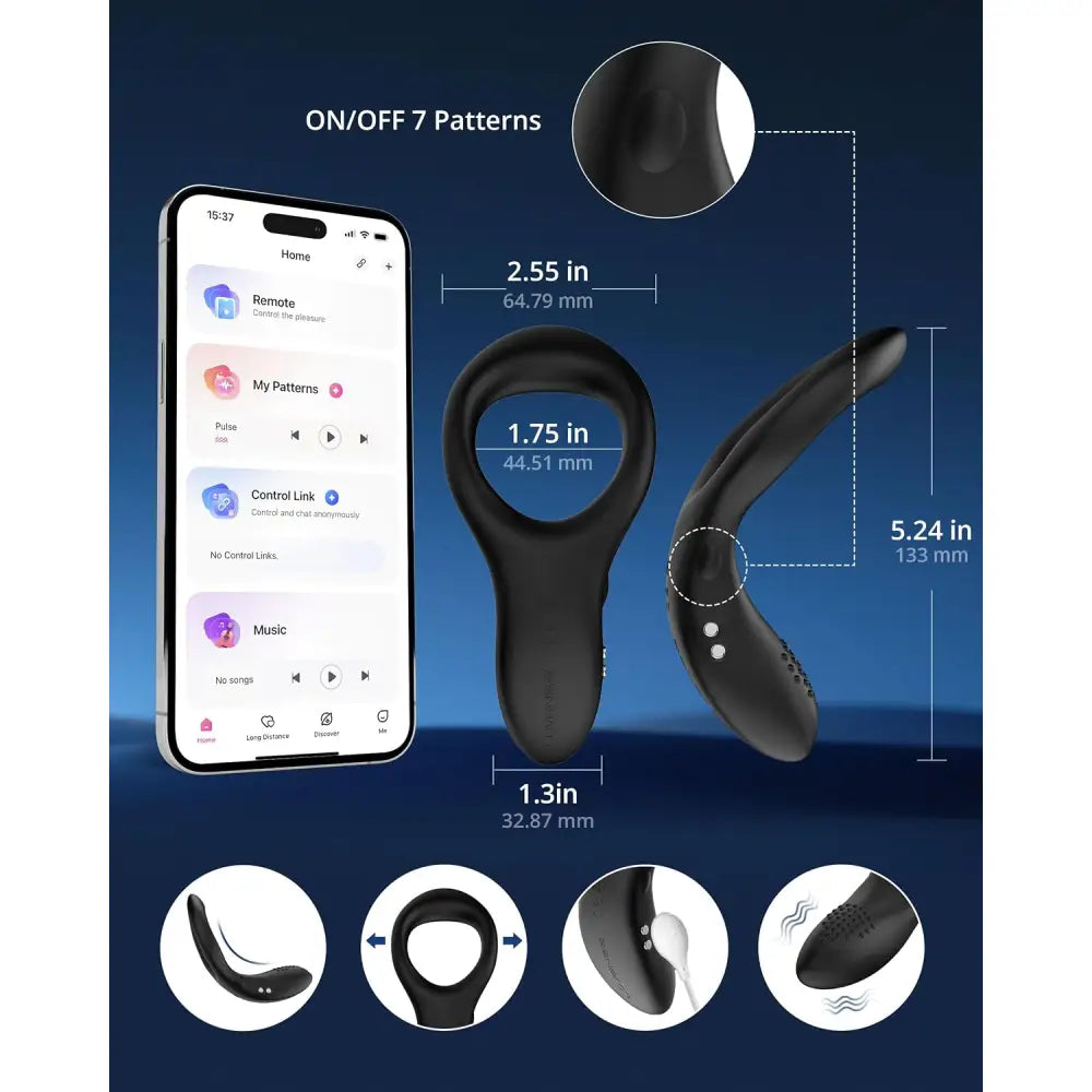 Lovense Diamo – App-controlled Vibrating Cock Ring (perineum Stimulation) - Save 20% - Lovense App & Long-distance Control - Sale United