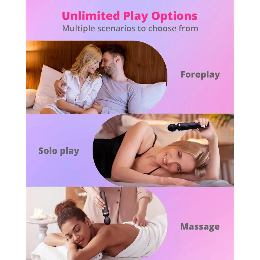 Lovense Domi 2 – App-controlled Mini Wand Vibrator (black) - Save 30% - Lovense App Control Powerful External Stimulation - United Kingdom