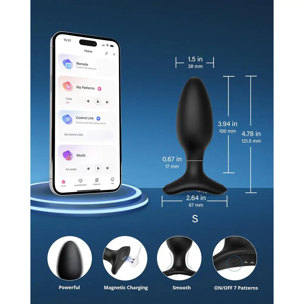 Lovense Hush 2 Vibrating Butt Plug (1.5 Inch) – App Controlled Sex Toy - Save 15% - 1.5 Inch | App-controlled Uk - Anal Dildos United