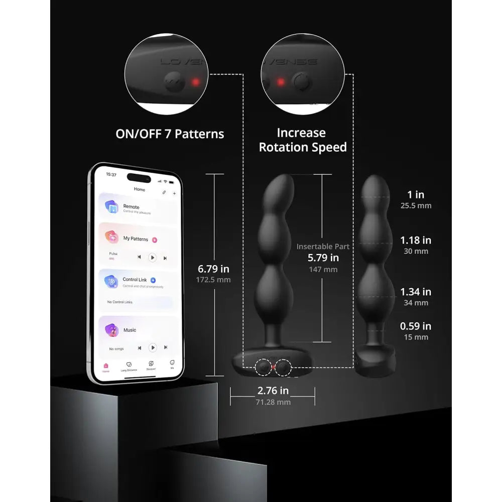 Lovense Ridge Rotating & Vibrating Anal Beads – App Controlled Sex Toy - Save 10% - Uk - Dildos United Kingdom Stoke-on-trent