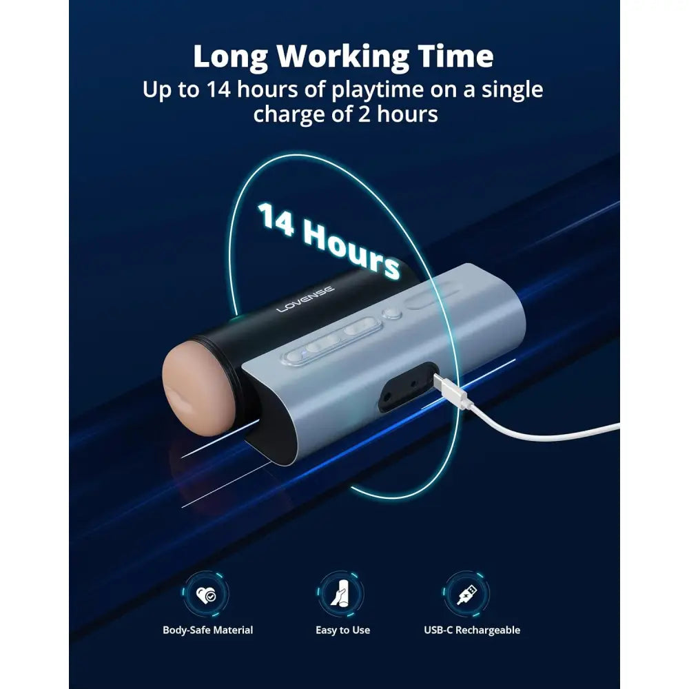 Lovense Solace Pro Automatic Thrusting Male Masturbator with Table Stand - Save 15% - App-controlled Sex Toy Uk - Sale United Kingdom