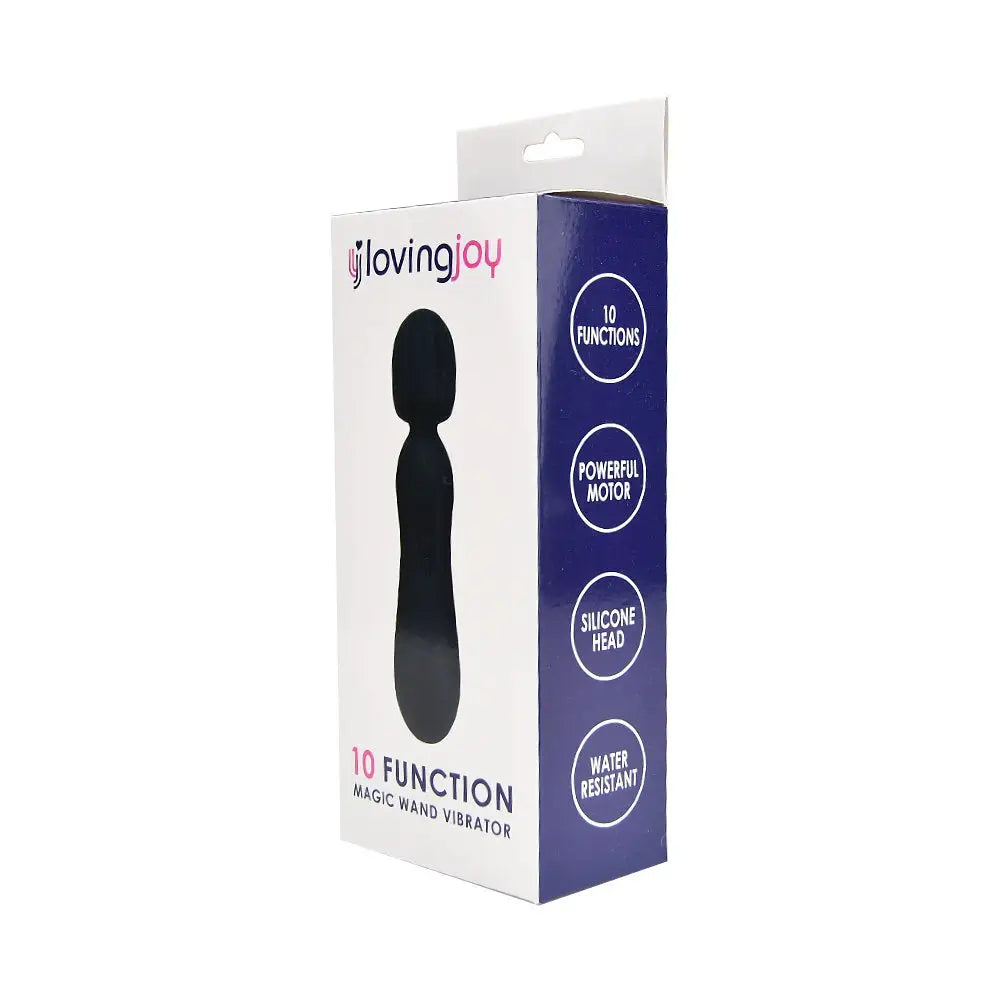 Loving Joy 10 Function Magic Wand Vibrator Black - Vibrators - Save 15% - Fast - United Kingdom Stoke-on-trent