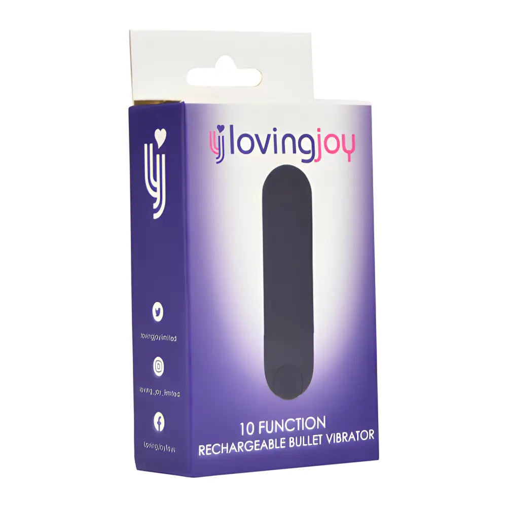 Loving Joy 10 Function Rechargeable Bullet Vibrator Black - Vibrators - Save 15% - Sale United Kingdom Stoke-on-trent