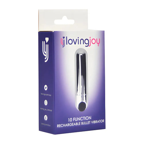 Loving Joy 10 Function Rechargeable Bullet Vibrator Silver - Vibrators - Save 15% - United Kingdom Stoke-on-trent