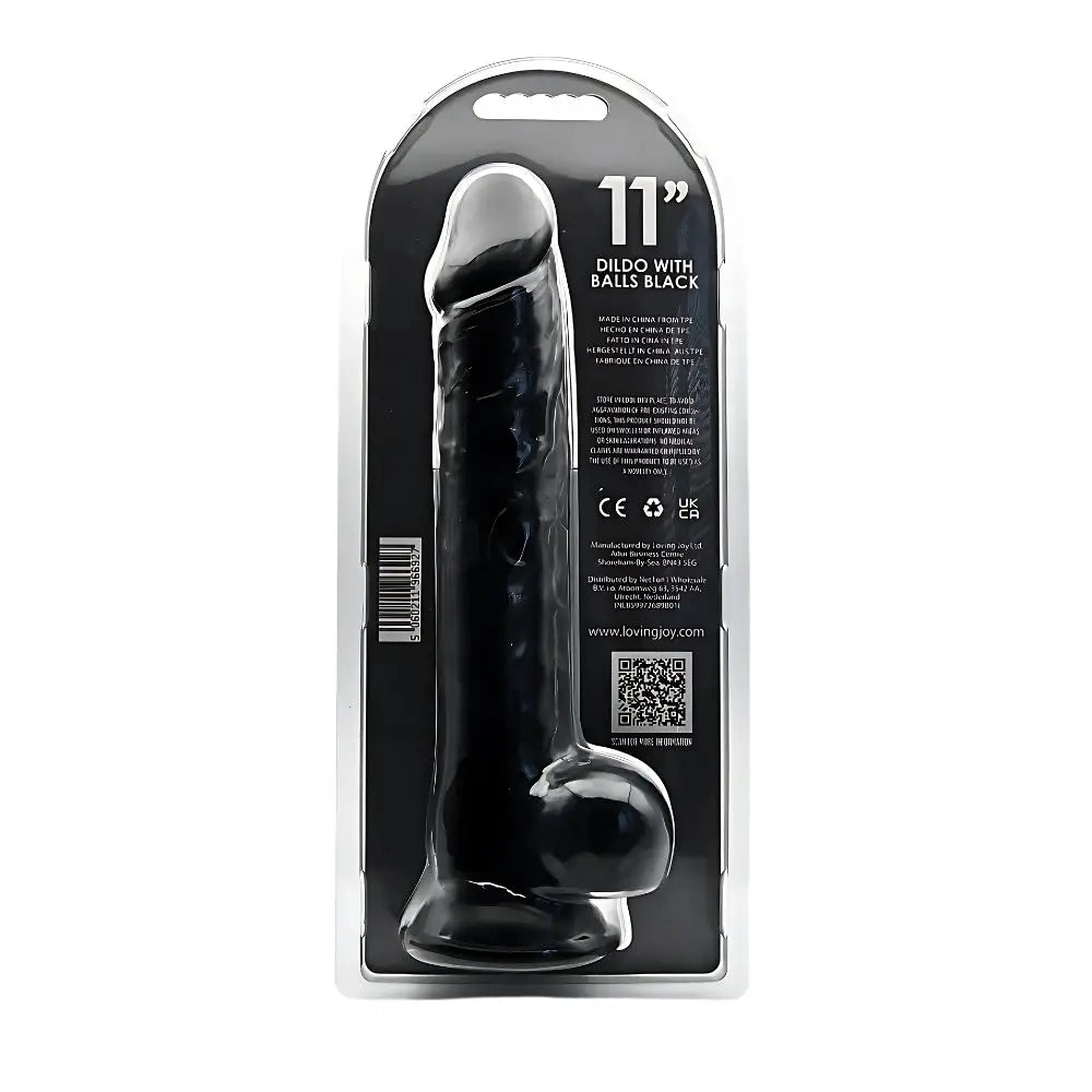 Loving Joy 11 Inch Dildo with Balls Black - Fast Shipping - United Kingdom Stoke-on-trent