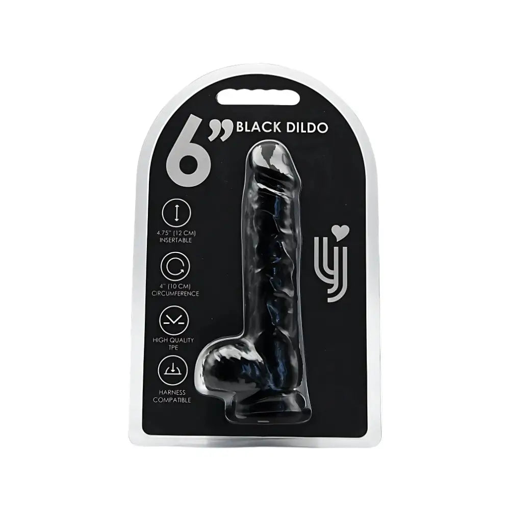 Loving Joy 6 Inch Dildo with Balls Black - Fast Shipping - United Kingdom Stoke-on-trent