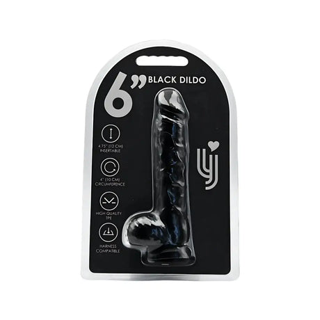 Loving Joy 6 Inch Dildo with Balls Black - Fast Shipping - United Kingdom Stoke-on-trent