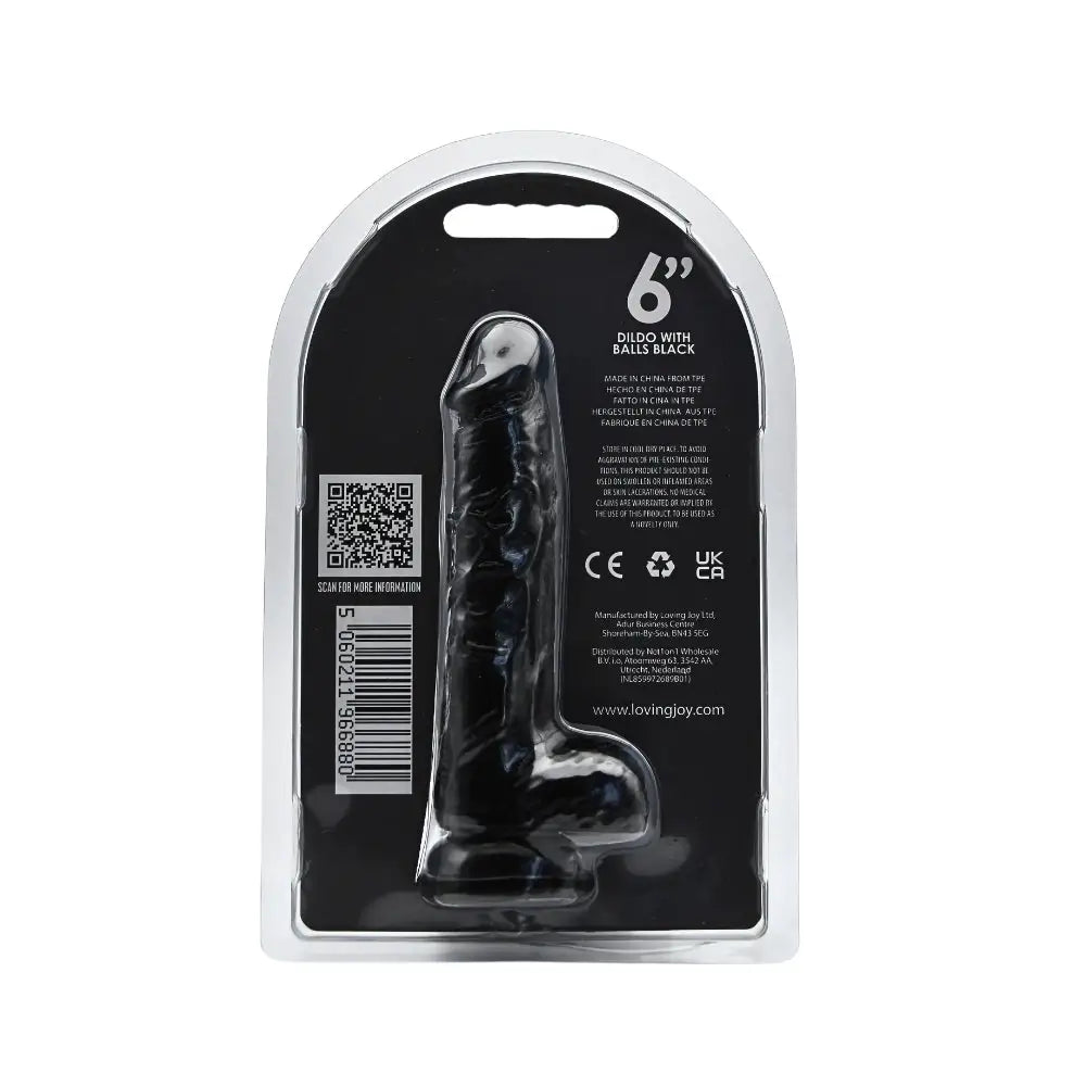 Loving Joy 6 Inch Dildo with Balls Black - Fast Shipping - United Kingdom Stoke-on-trent