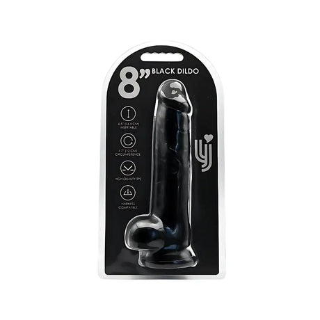 Loving Joy 8 Inch Dildo with Balls Black - Fast Shipping - United Kingdom Stoke-on-trent