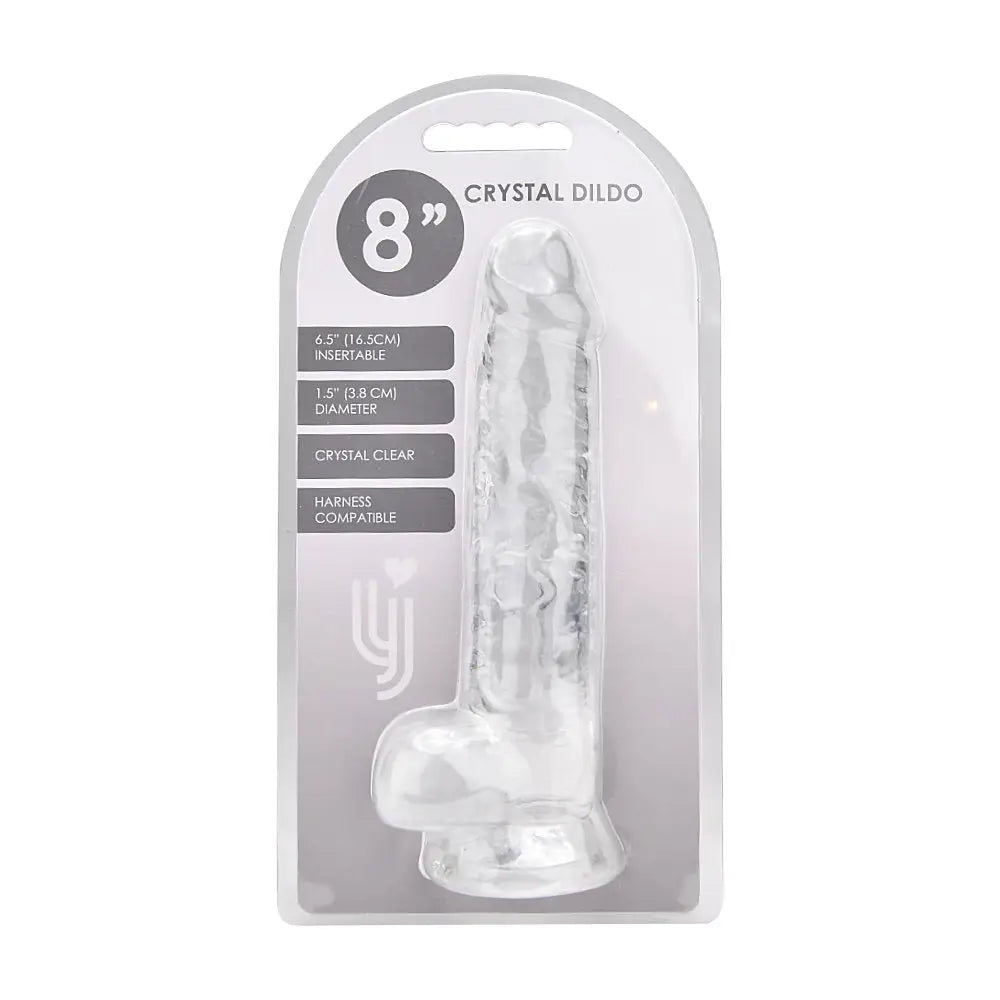 Loving Joy 8 Inch Dildo with Balls Clear - Dildos - Save 15% - Fast Shipping - United Kingdom Stoke-on-trent