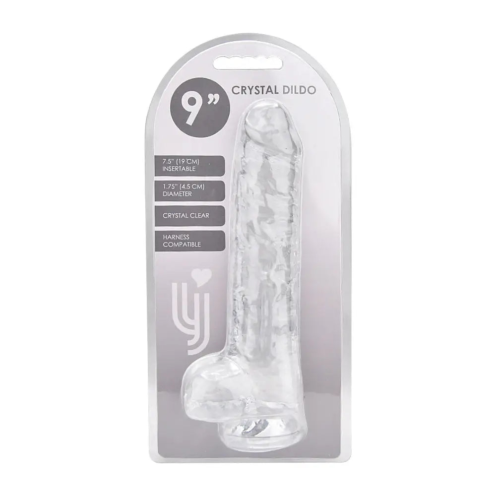 Loving Joy 9 Inch Dildo with Balls Clear - Dildos - Save 15% - Fast Shipping - United Kingdom Stoke-on-trent