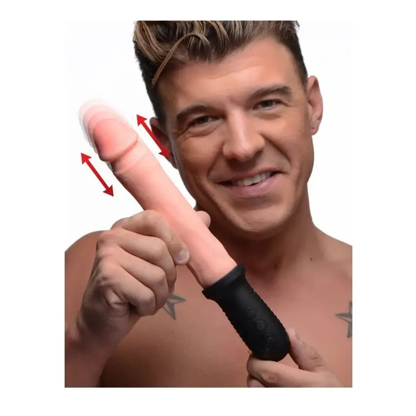 Master Series 8x Auto Pounder Vibrating and Thrusting Dildo with Handle Light - Save 5% - 8x - United Kingdom Stoke-on-trent