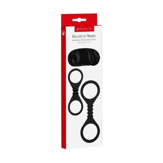 Me you us Bound to Please Blindfold Wrist and Ankle Cuffs Black - Sex Toys - Save 15% - you us to and - Sale United Kingdom Stoke-on-trent